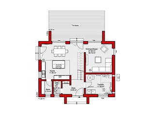 Fertighaus EDITION S 141 von WOLF-HAUS Schlüsselfertig ab 398883€, Satteldach-Klassiker Grundriss 1