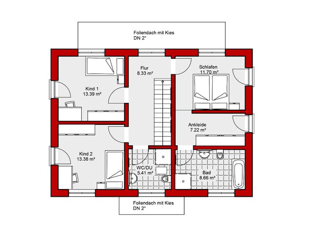 Fertighaus EDITION S 141 von Wolf-Haus Schlüsselfertig ab 398883€, Satteldach-Klassiker Grundriss 2