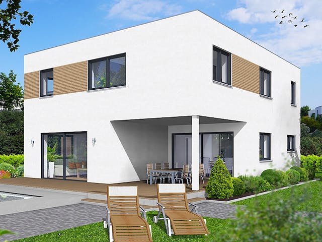 Fertighaus EDITION S 161 von Wolf-Haus Schlüsselfertig ab 461646€, Cubushaus Außenansicht 2