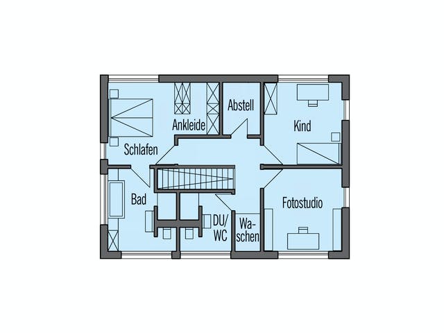 Fertighaus Wriedt von Bau-Fritz Schlüsselfertig ab 540000€, Satteldach-Klassiker Grundriss 2