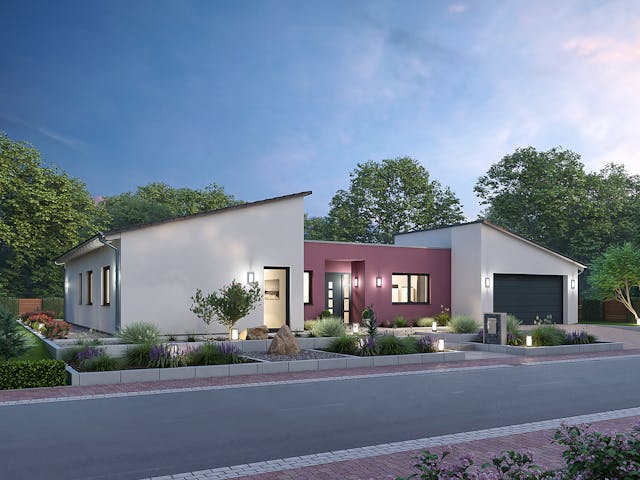 Massivhaus Bungalow BGL 168 von Ytong Bausatzhaus, Bungalow Außenansicht 1 Massivhaus Bungalow BGL 168 von Ytong Bausatzhaus, Bungalow Außenansicht 1