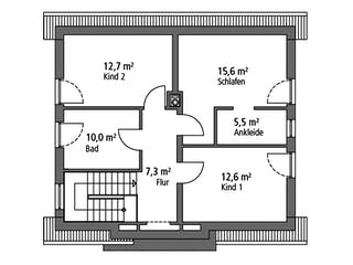 Massivhaus Einfamilienhaus EFH 136 von Ytong Bausatzhaus, Satteldach-Klassiker Grundriss 2