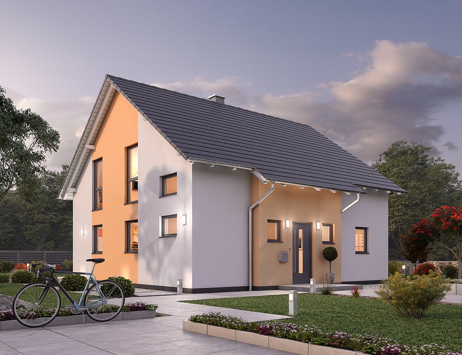 Massivhaus Einfamilienhaus EFH 148 von Ytong Bausatzhaus Bausatzhaus ab 168000€, Satteldach-Klassiker Außenansicht 1