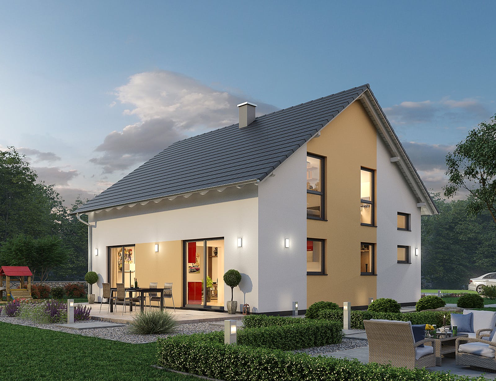 Massivhaus Einfamilienhaus EFH 148 von Ytong Bausatzhaus Bausatzhaus ab 168000€, Satteldach-Klassiker Außenansicht 2