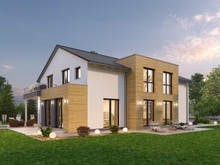 Massivhaus Zweifamilienhaus ZFH 244 von Ytong Bausatzhaus, Satteldach-Klassiker Außenansicht 2